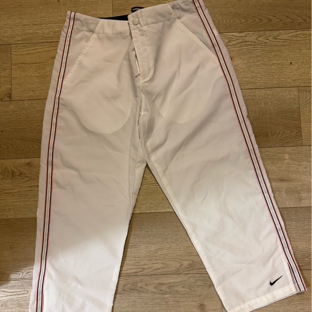 Nike White Trousers with Red Accents
